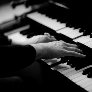 person playing piano